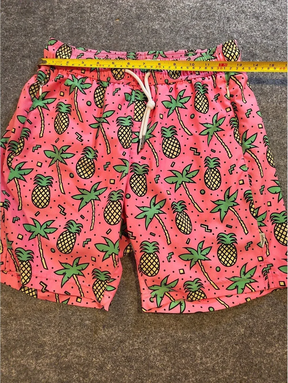 Maamgic Pineapple Palm Tree Swim Trunks XS Pink Tropical Shorts